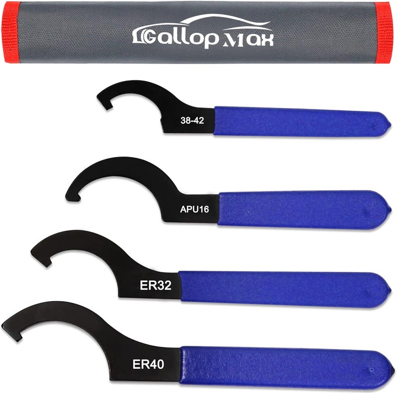 GallopMax 4Pcs Universal Coilover Spanner Wrench Set, Shock Wrench Adjustable Spanners for Most Car and Motorcycle Coil Over Shock Adjustments - Image 1